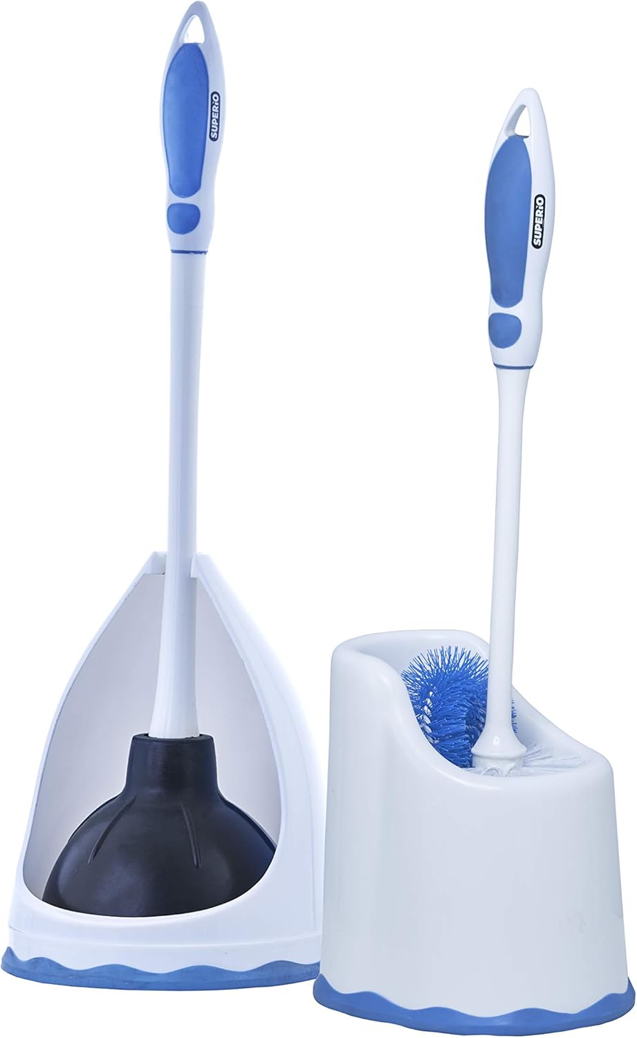 Superio Toilet Brush with Flange Plunger Set