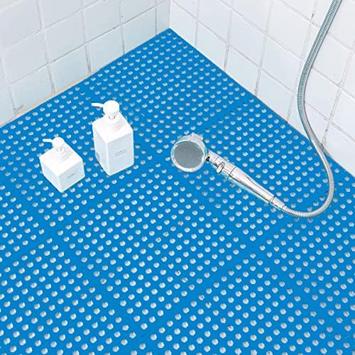 HUHJYUGE Non-Slip Square Shower Mat 12x12in with Drain Holes and Interlocking Design