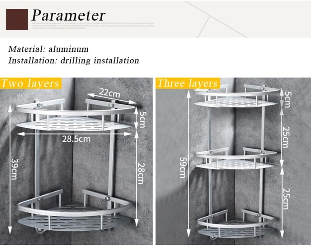 Shower Shelf Organizer 1Tier Aluminum Corner Rack