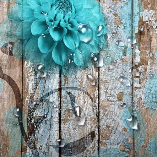 JAWO Teal Dahlia Small Shower Curtain Set