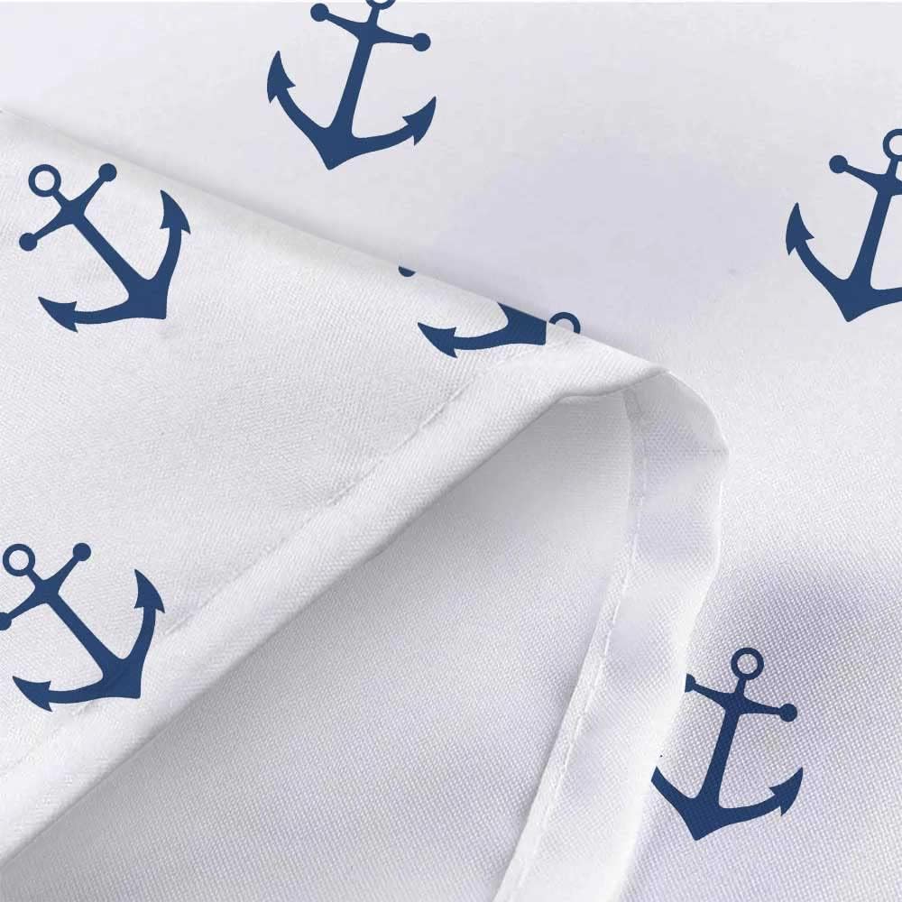 DYNH Nautical Anchor Shower Curtain Set 72x72 Inch Navy Blue