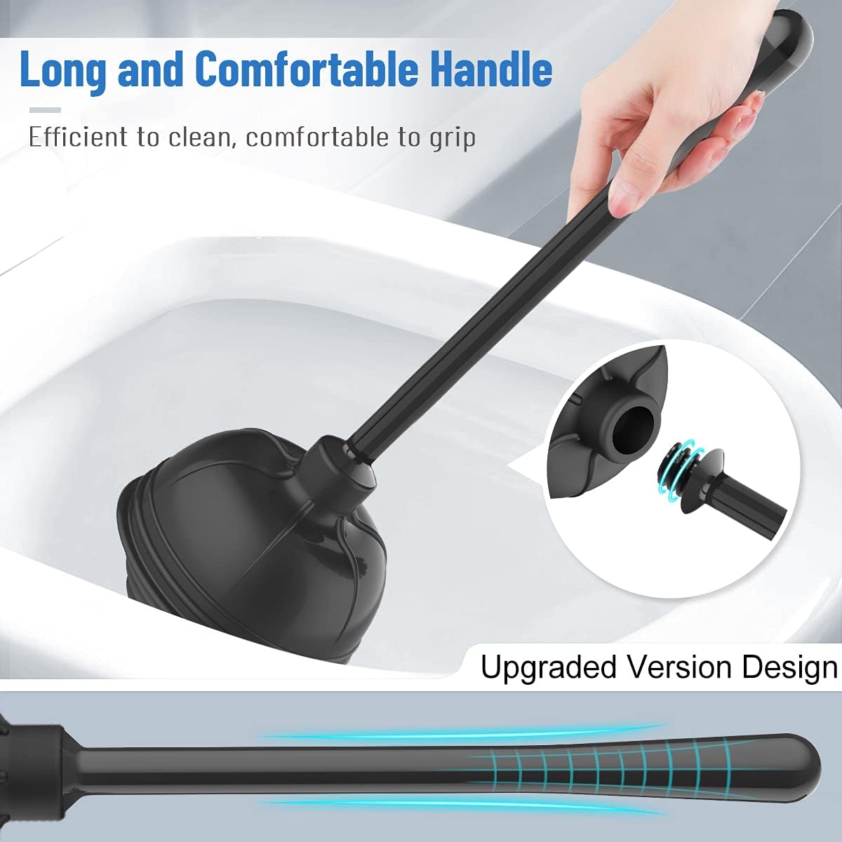 UPTRONIC 4 Pack Toilet Plunger and Brush Set