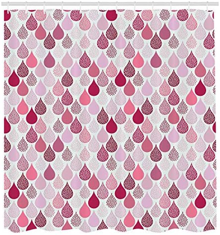 Ambesonne Geometric Shower Curtain 70 Long Pale Ruby