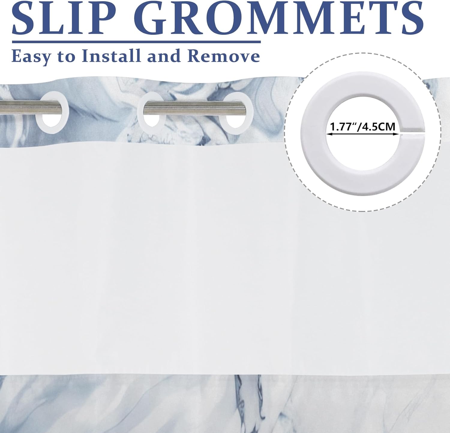 TYLCLTX Marble Shower Curtain with Snap Liner