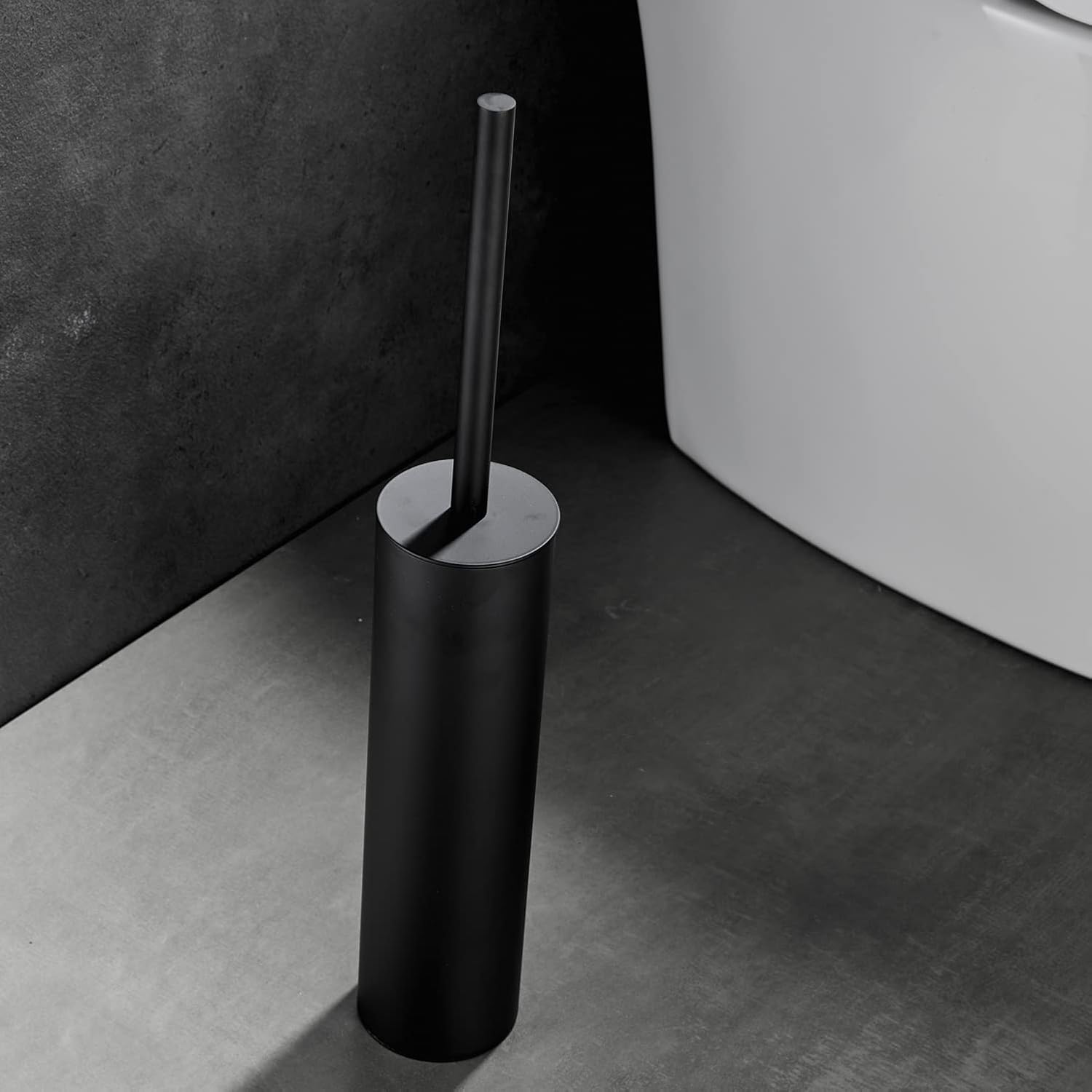 Luxury Freestanding Toilet Brush with Matte Black Finish