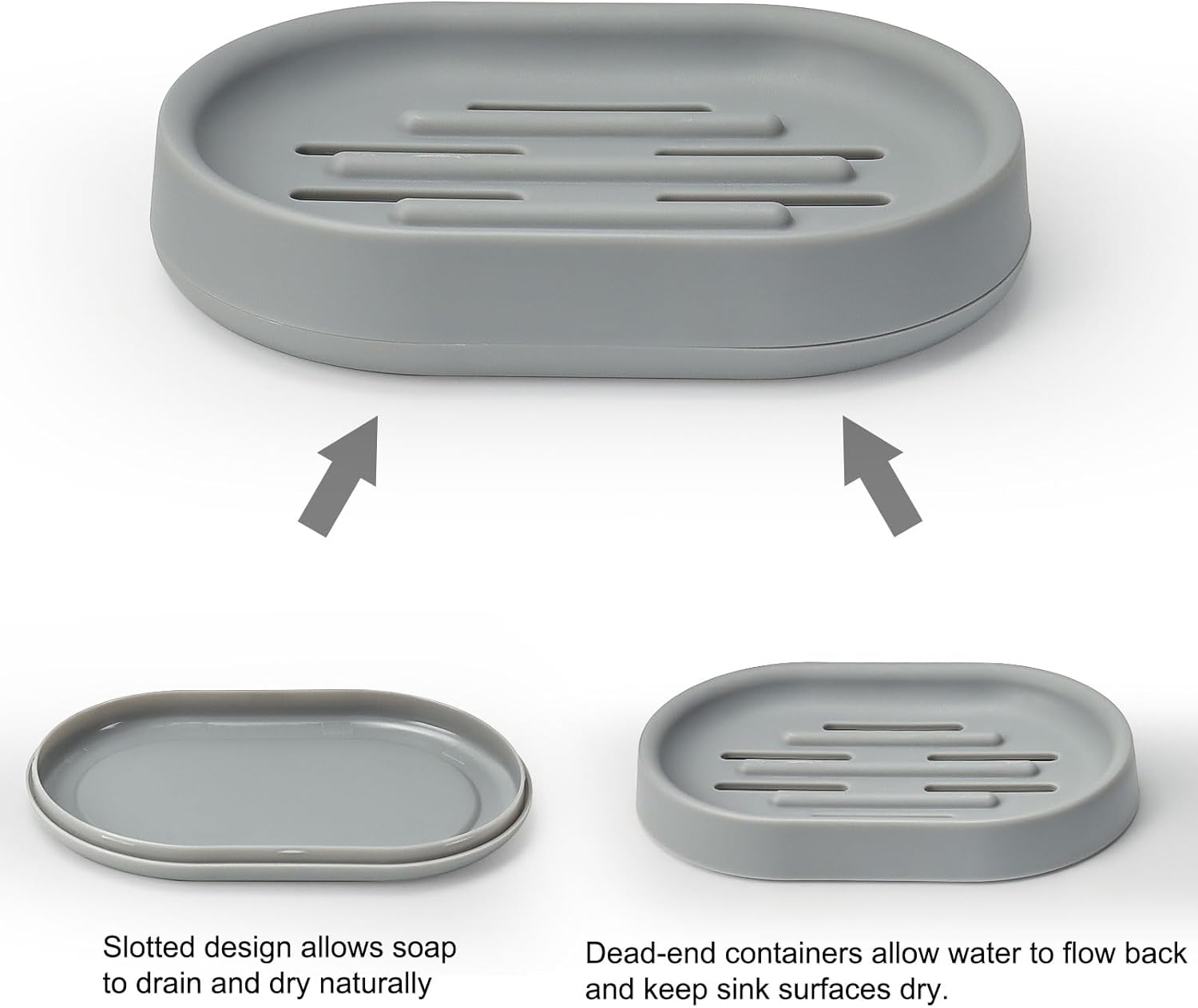 Topsky 2 Pack Soap Dishes with Drip Tray 1