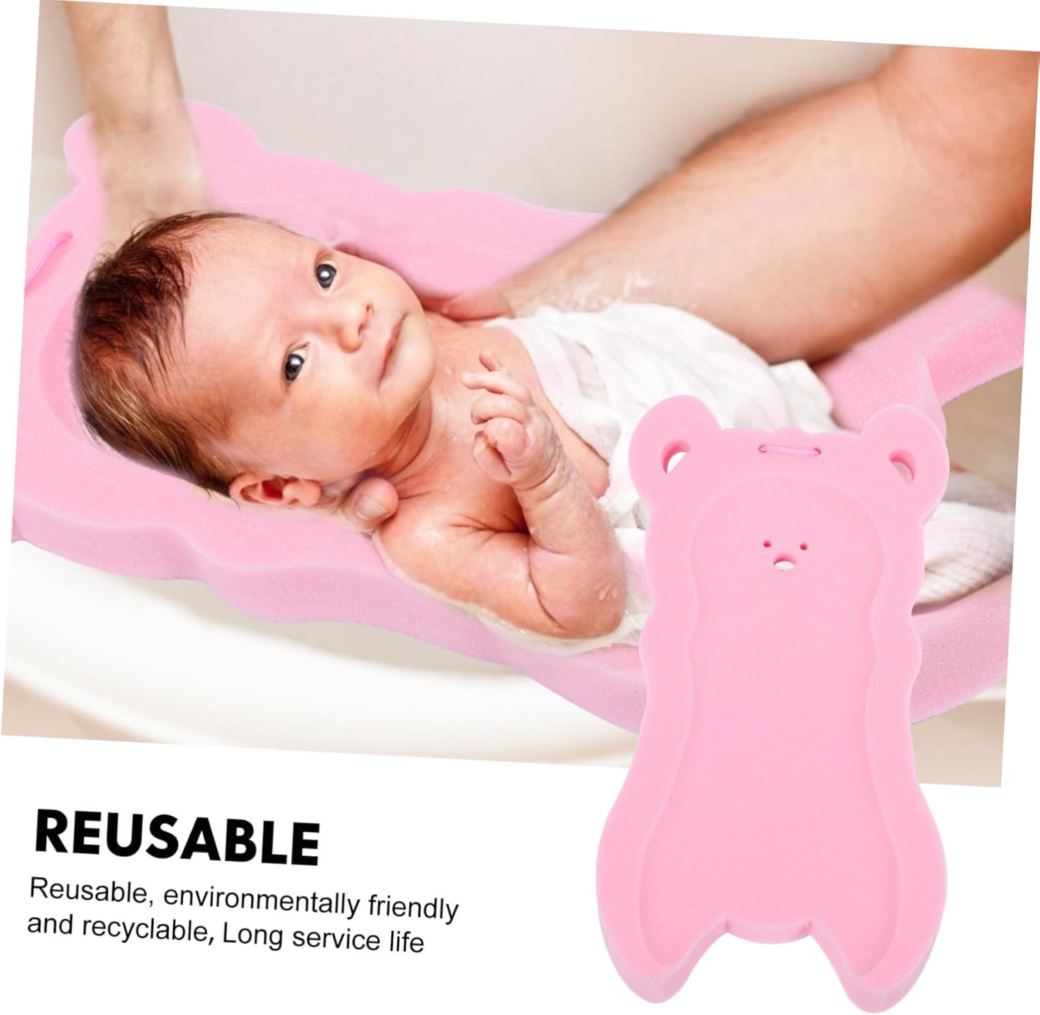 Pink Cartoon Bath Mat Non-Slip Sponge Cushion for Babies