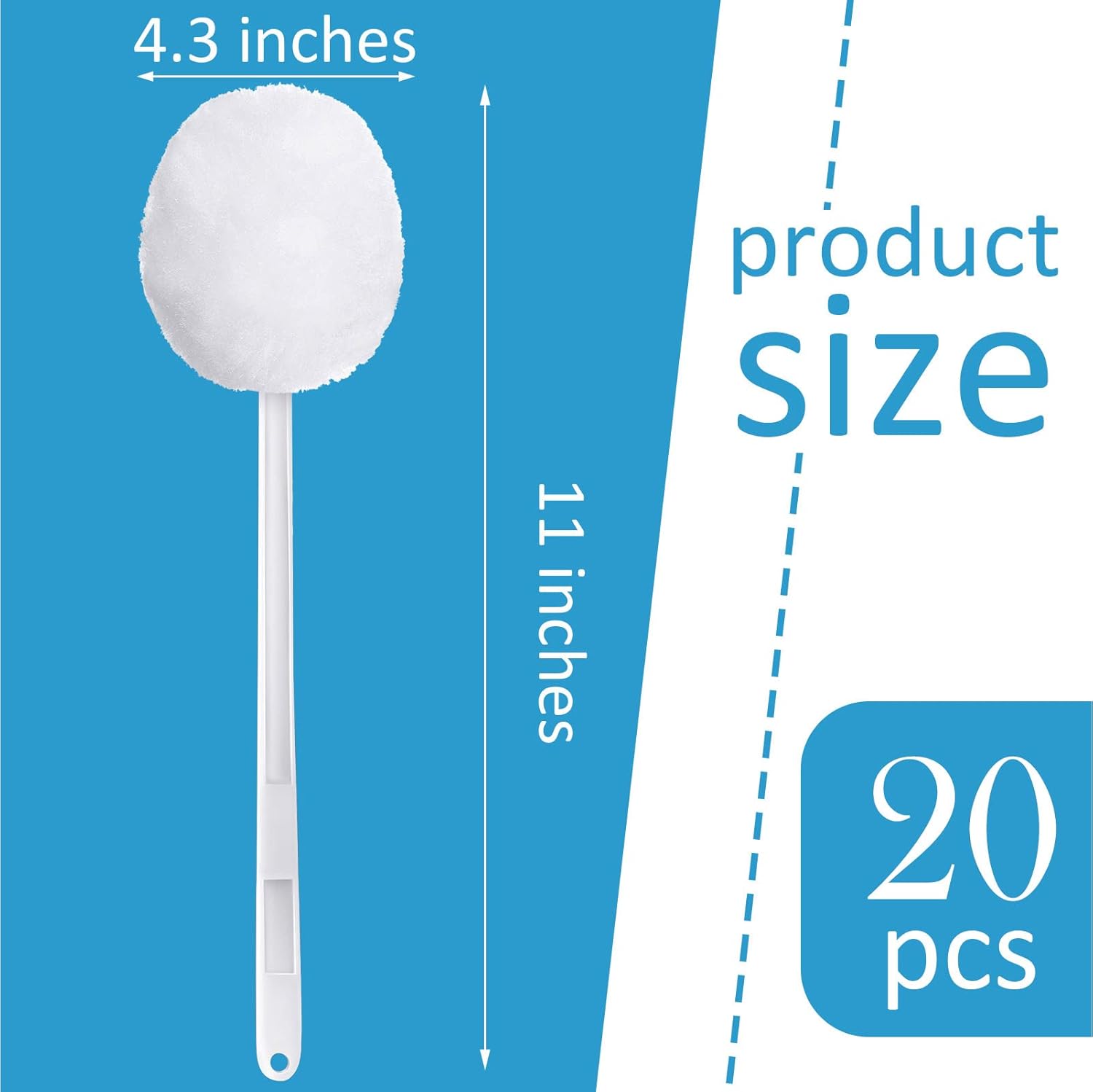 Eaasty 20 Pack Toilet Bowl Brush with Long Handle and Silk Cotton Head