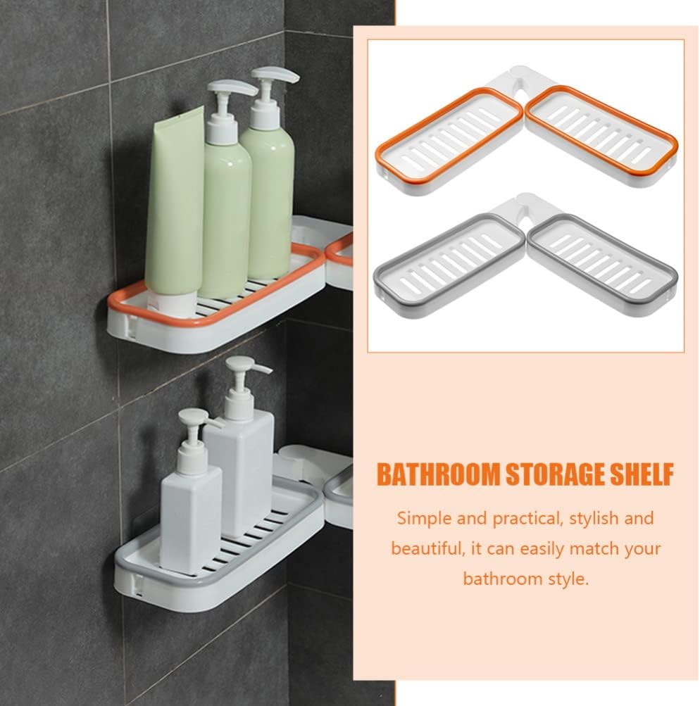 Beaupretty Shampoo Holder Organizer 2Pcs Wall Mount Shower Rack