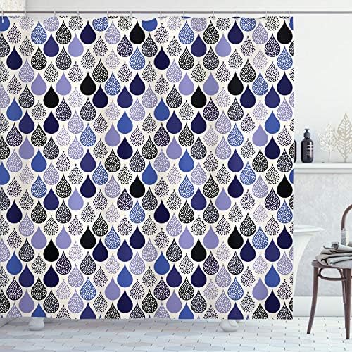 Ambesonne Geometric Shower Curtain with Hooks 70 Long Lavender Blue
