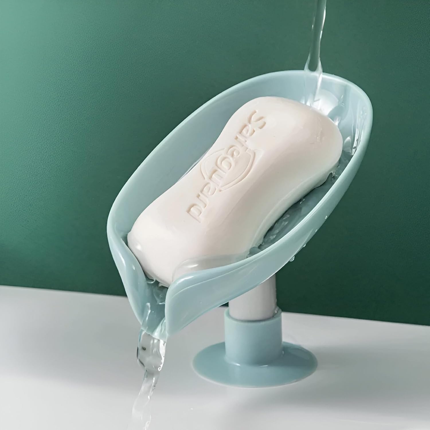 Self-Draining Soap Dish with Suction Cup Holder