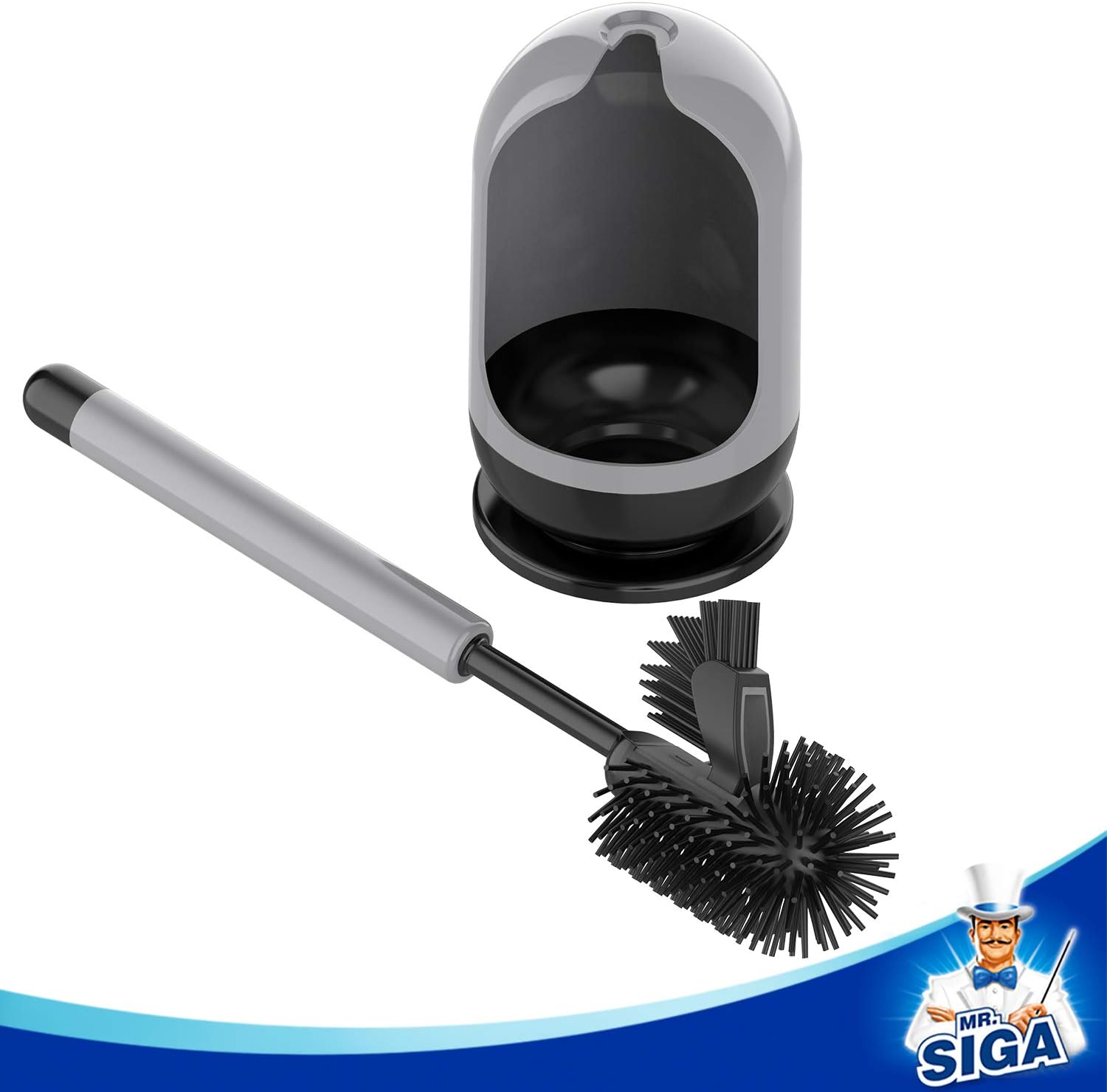 MRSIGA Soft Bristle Toilet Brush with Holder
