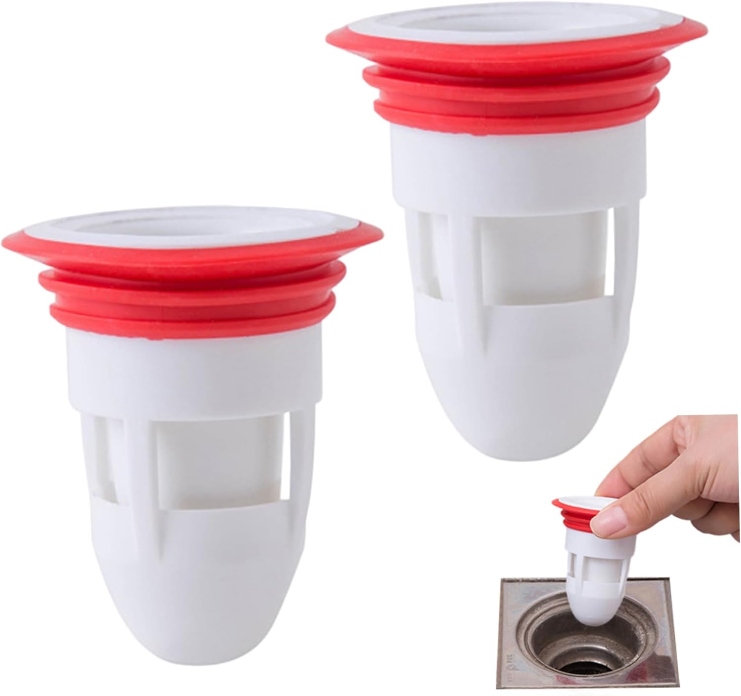 2PCS Floor Drain Backflow Preventer with Anti-odor and Antiblocking Function