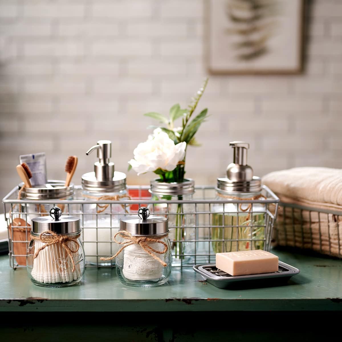 SheeChung Silver Metal Soap Dish Tray with Drainage Grid