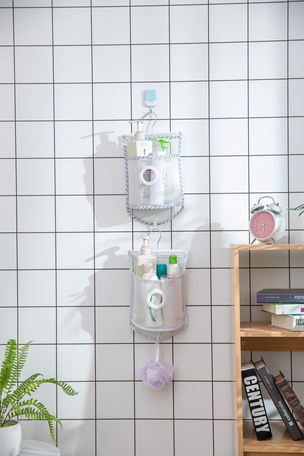 ALYER Small Hanging Mesh Shower Caddy with Rotatable Hanger