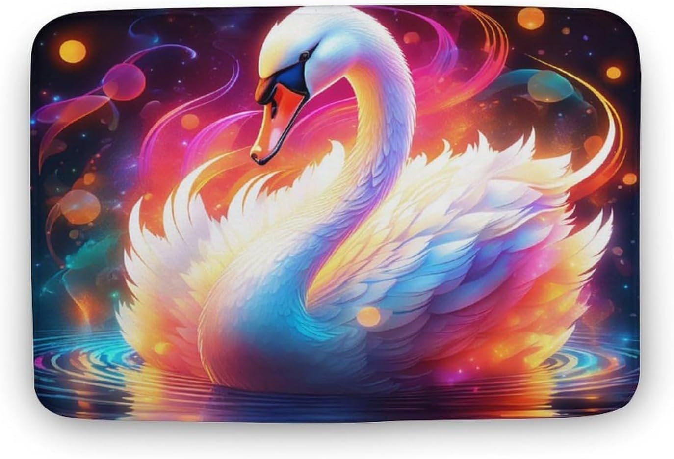 AODNEKC Swan Non-Slip Bath Mat 16x24 Inches
