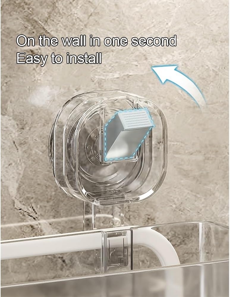 Shower Caddy with Suction Cup Mount Wall Storage Rack