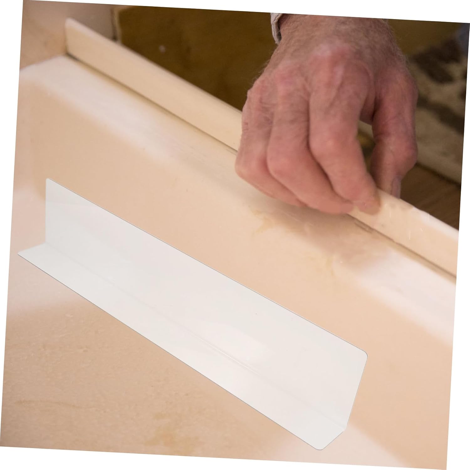 HOMSFOU Bathtub Corner Splash Guard Water Barrier