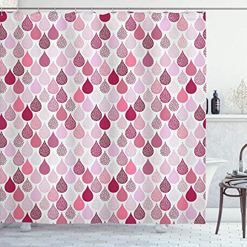 Ambesonne Geometric Shower Curtain 70 Long Pale Ruby