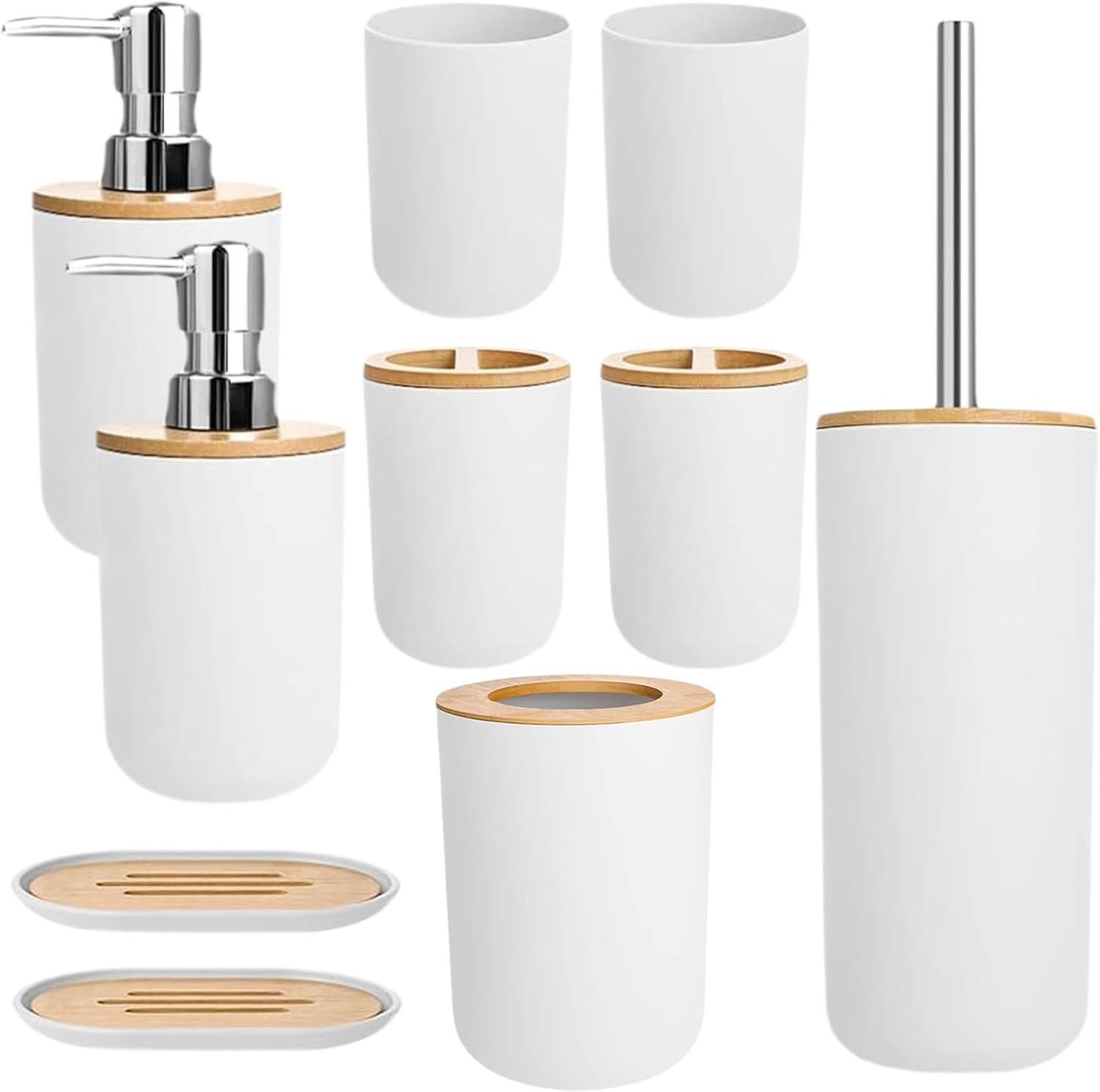 LLPGETRR Bathroom Bin Toilet Brush Set 4PCS