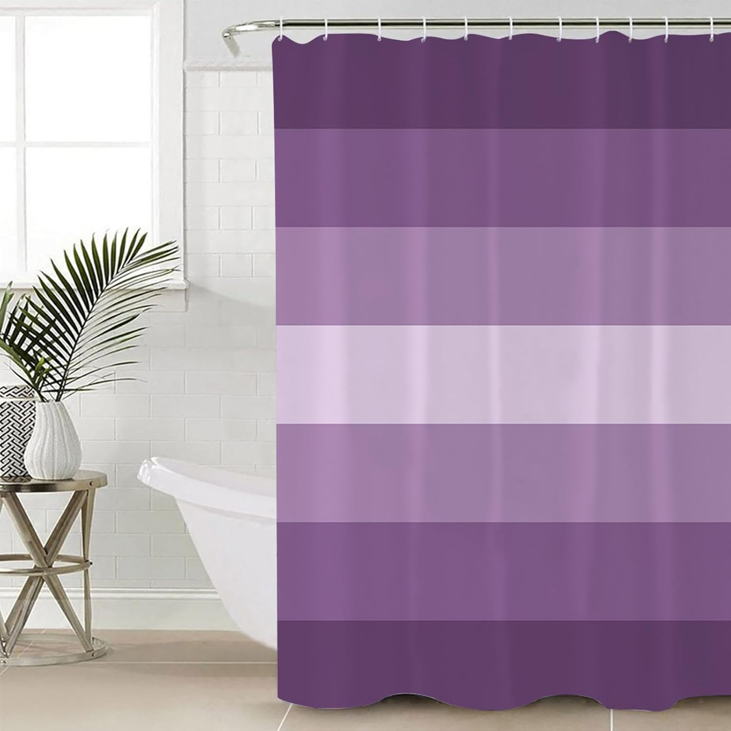 ZOE GARDEN Geometric Purple Bathroom Set with 12 Hooks