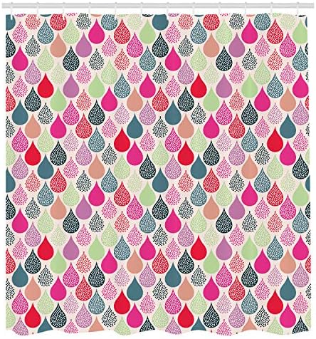 Ambesonne Geometric Shower Curtain with Hooks 84 Long Extra Red