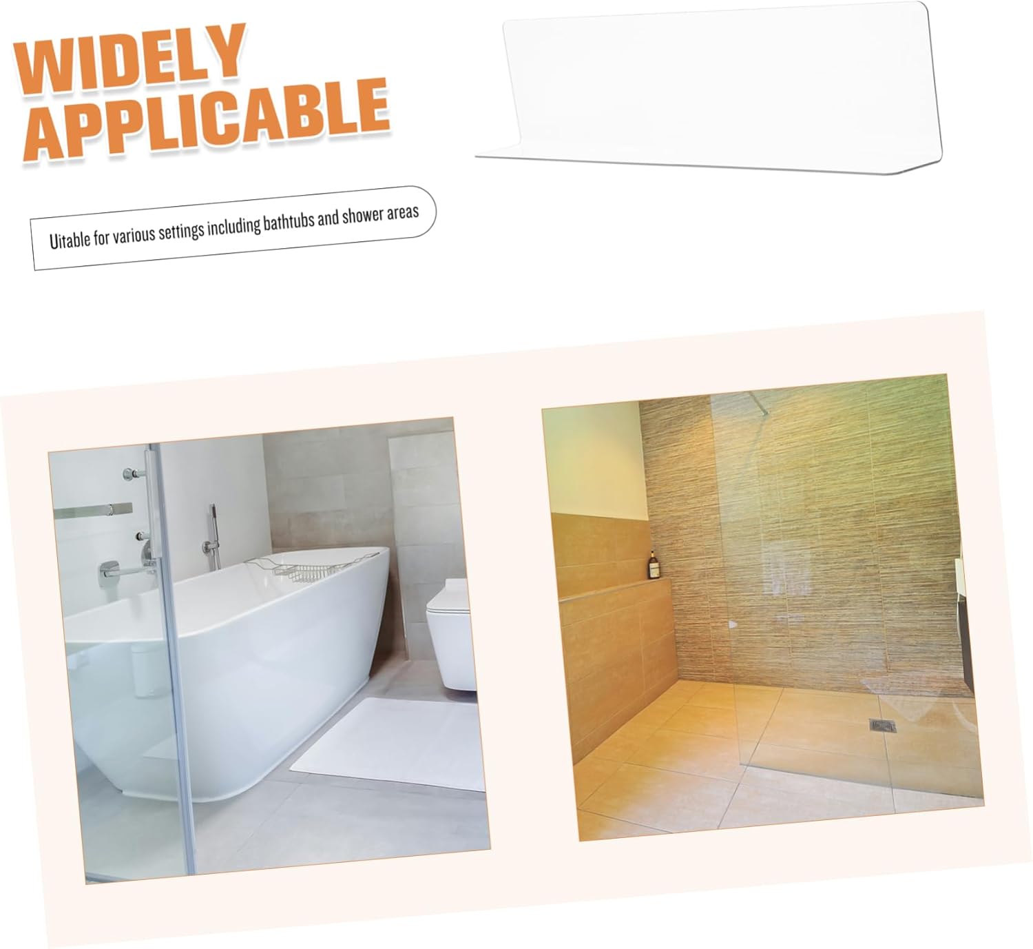 AUTSUPPL Shower Corner PVC Water Guard - Easy Install Splash Protection