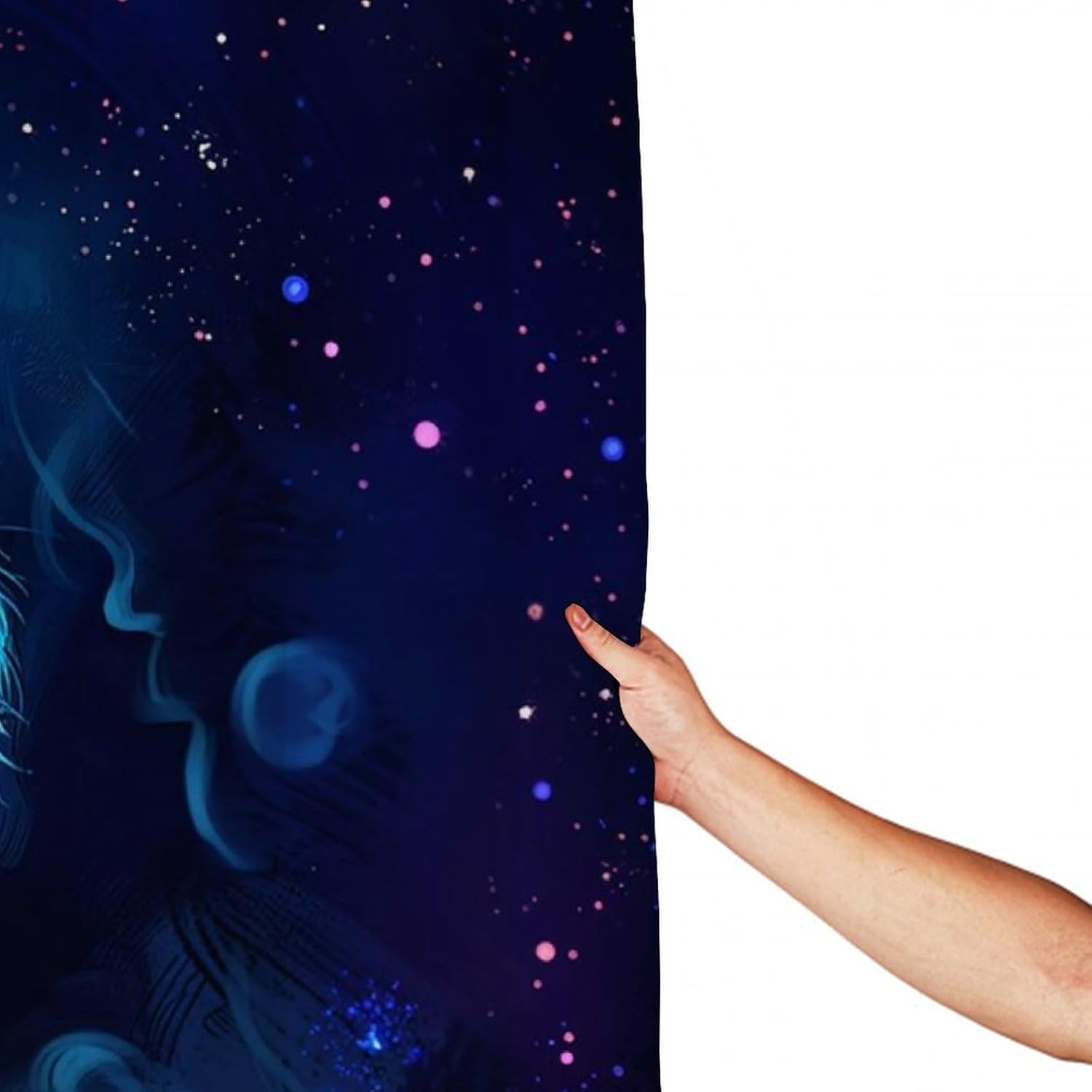 OXJOIIS Galaxy Starry Sky Christmas Elk Moose Shower Curtain with 12 Hooks