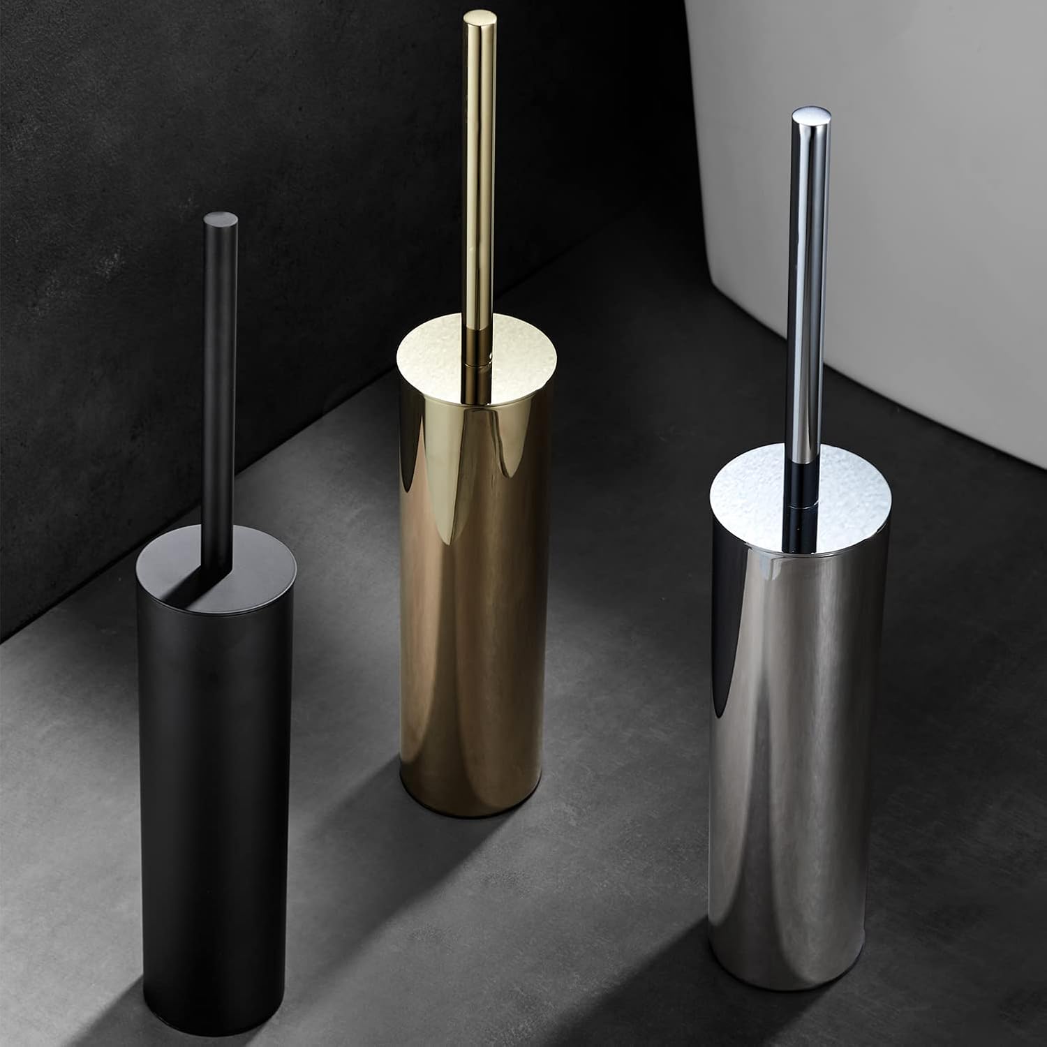 Luxury Freestanding Toilet Brush with Matte Black Finish