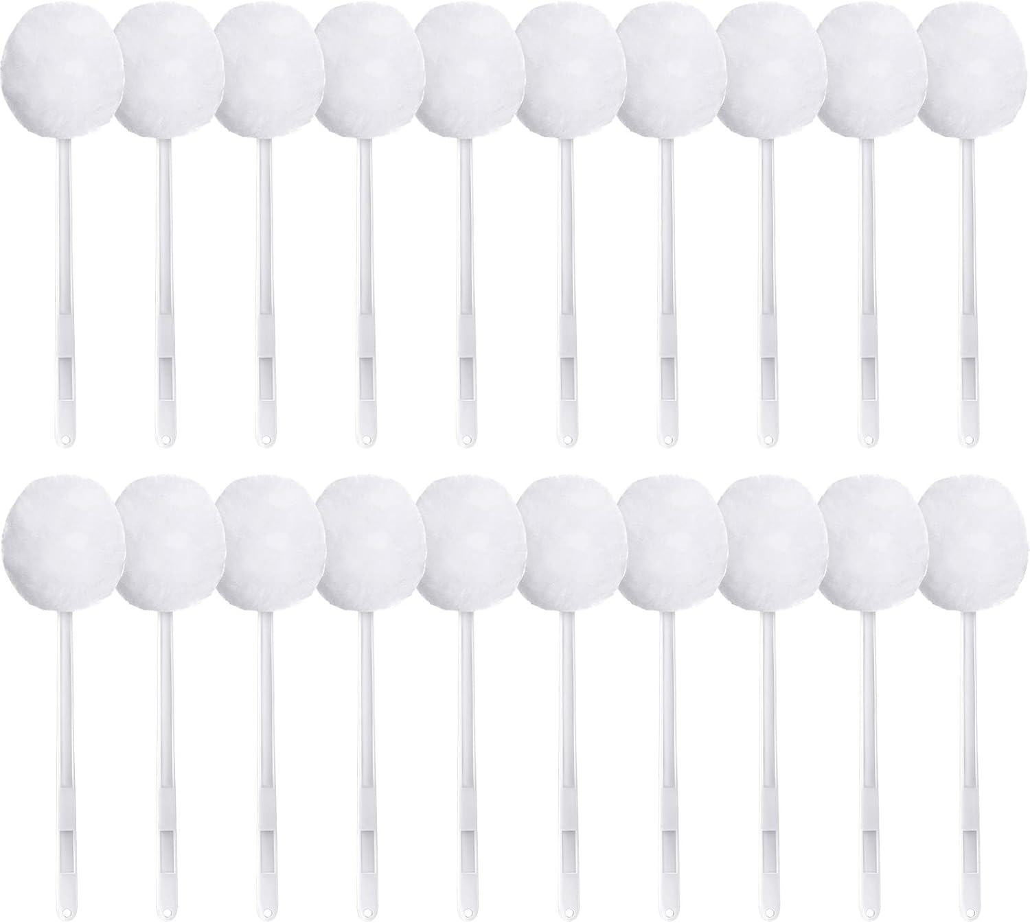 Eaasty 20 Pack Toilet Bowl Brush with Long Handle and Silk Cotton Head