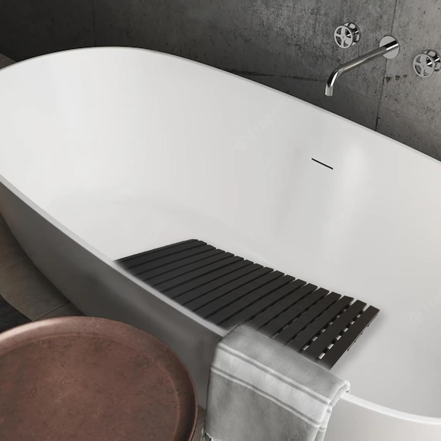 Locisne Non-Slip Shower Mat Black 169x256 Inch