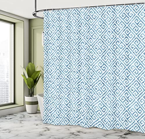 Ambesonne Geometric Shower Curtain Set with Hooks 69 x 75
