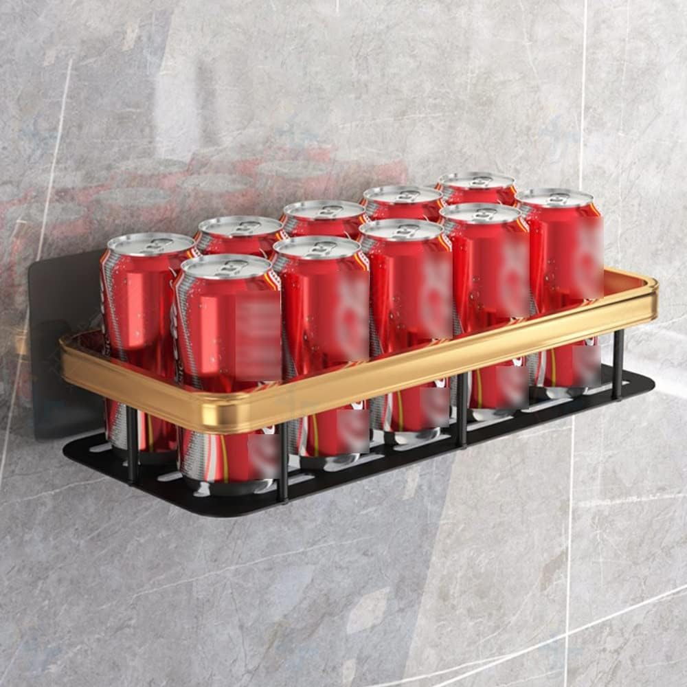 Shower Caddy Organizer Rack with Suction Cups Black Gold Aluminum