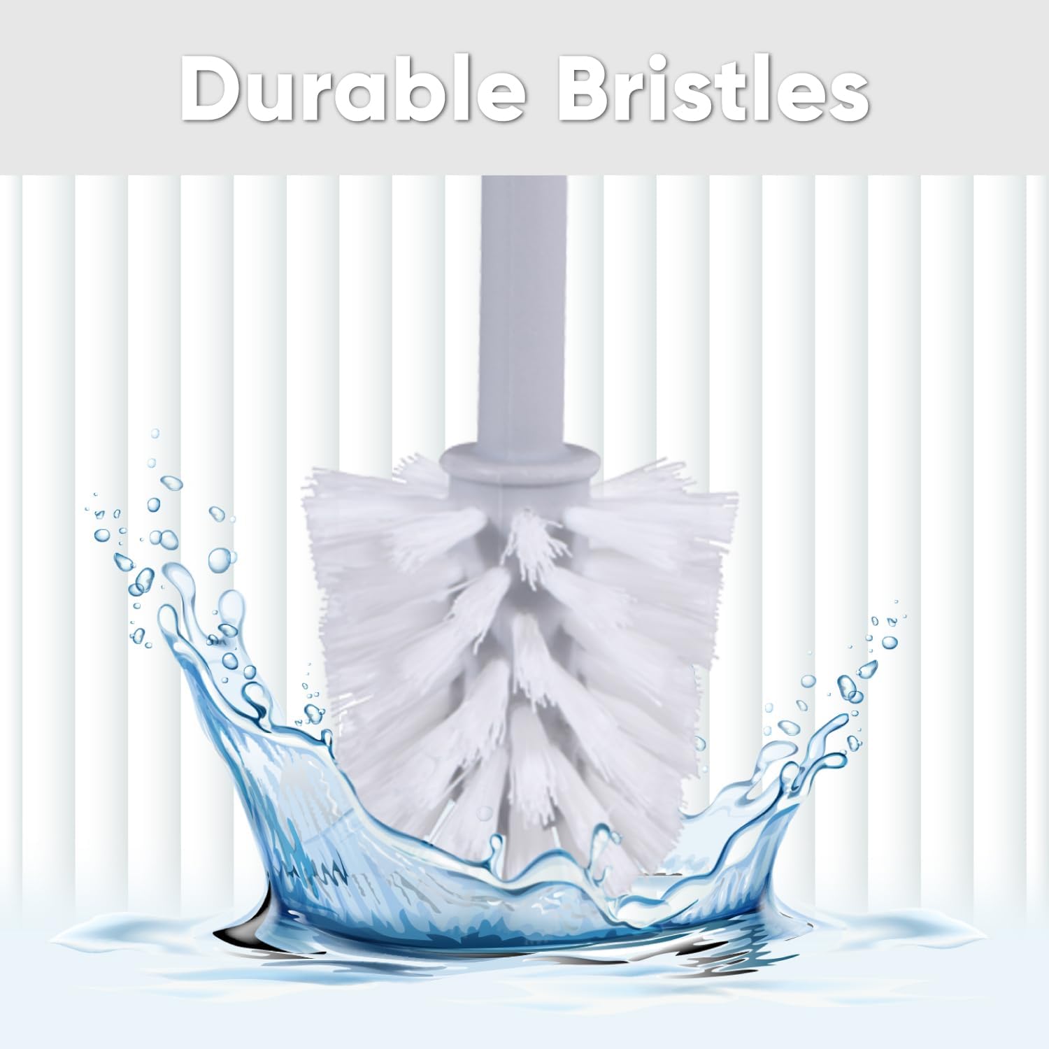 Superio Ribbed Toilet Brush with Holder Set Lilac Purple