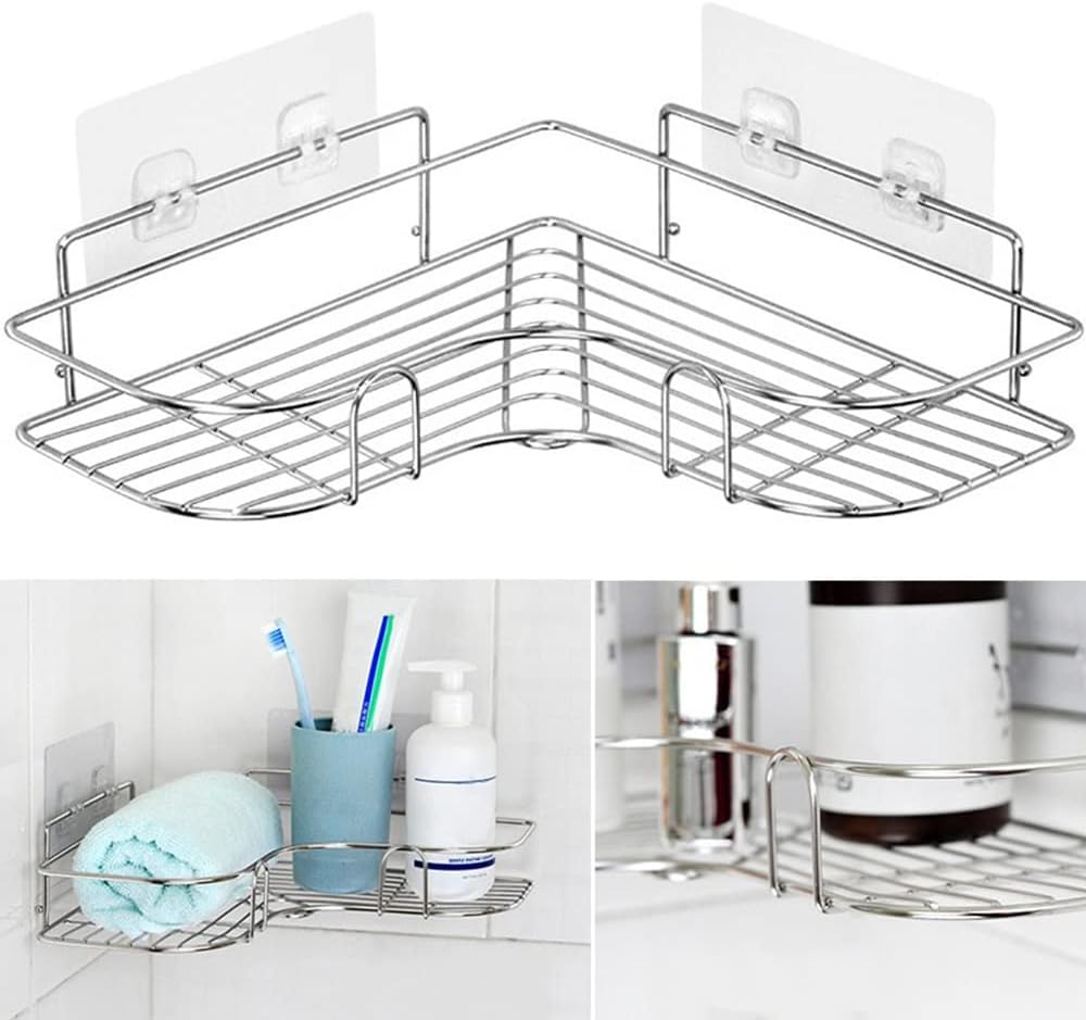 Stainless Steel Triangular Shower Caddy Organizer Rack