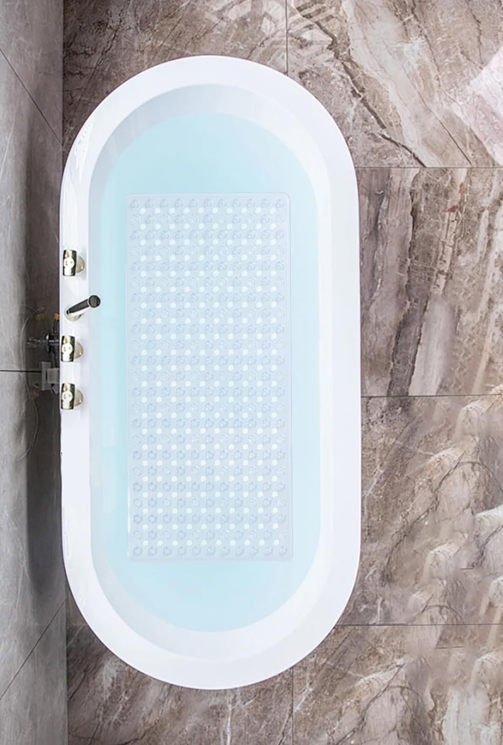 Mantto Non Slip Bath Mat with Suction Cups