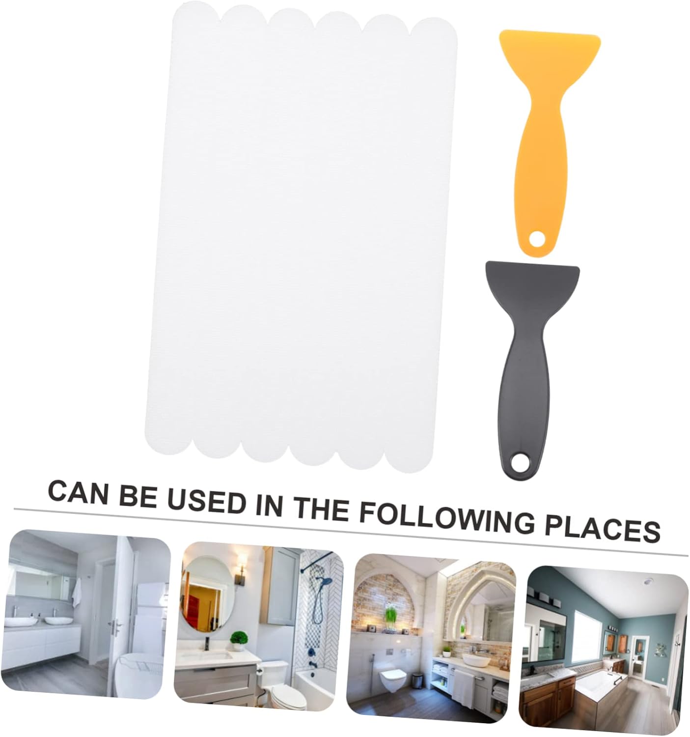 Non-Slip Bathtub Stickers with Scrapers 6pcs