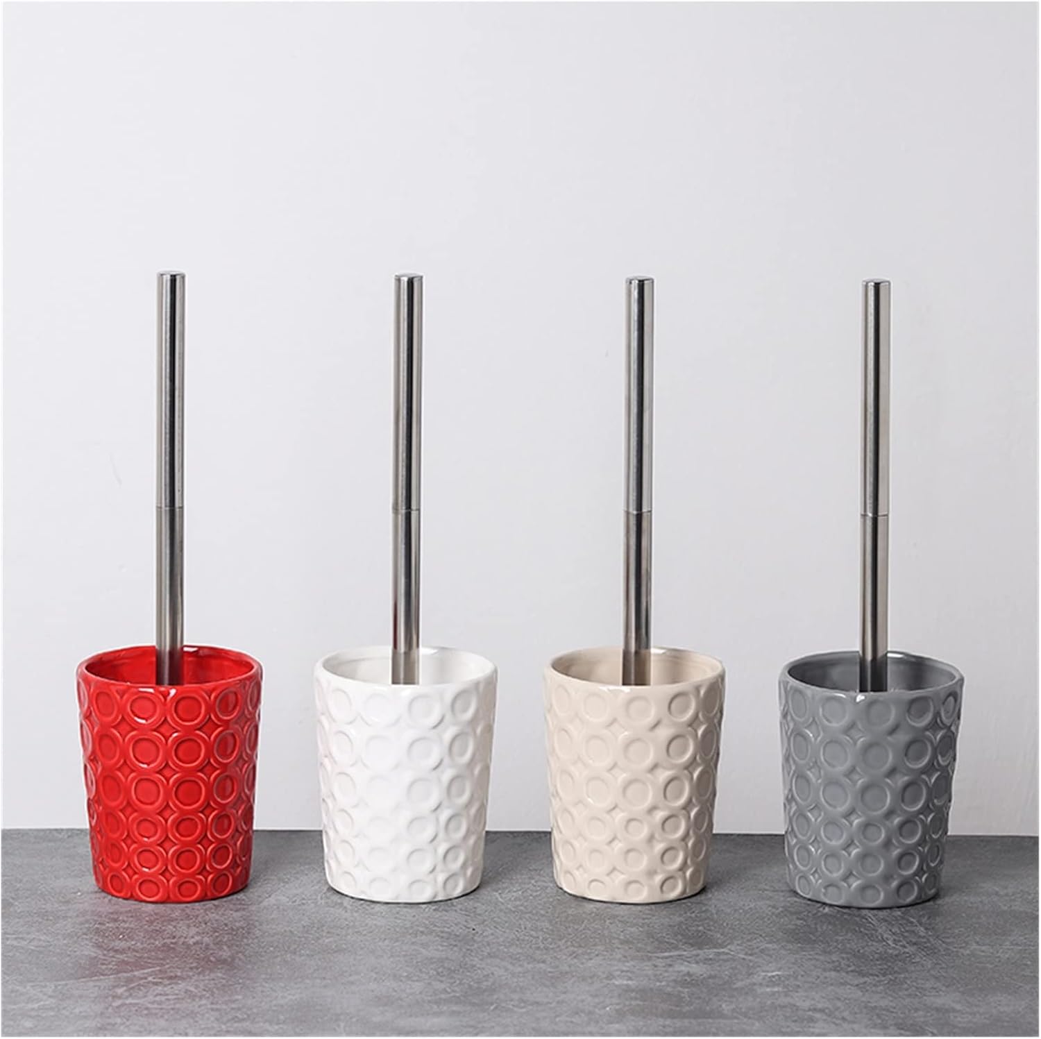INPETS Toilet Brush Holder Set with Ceramic and Stainless Steel