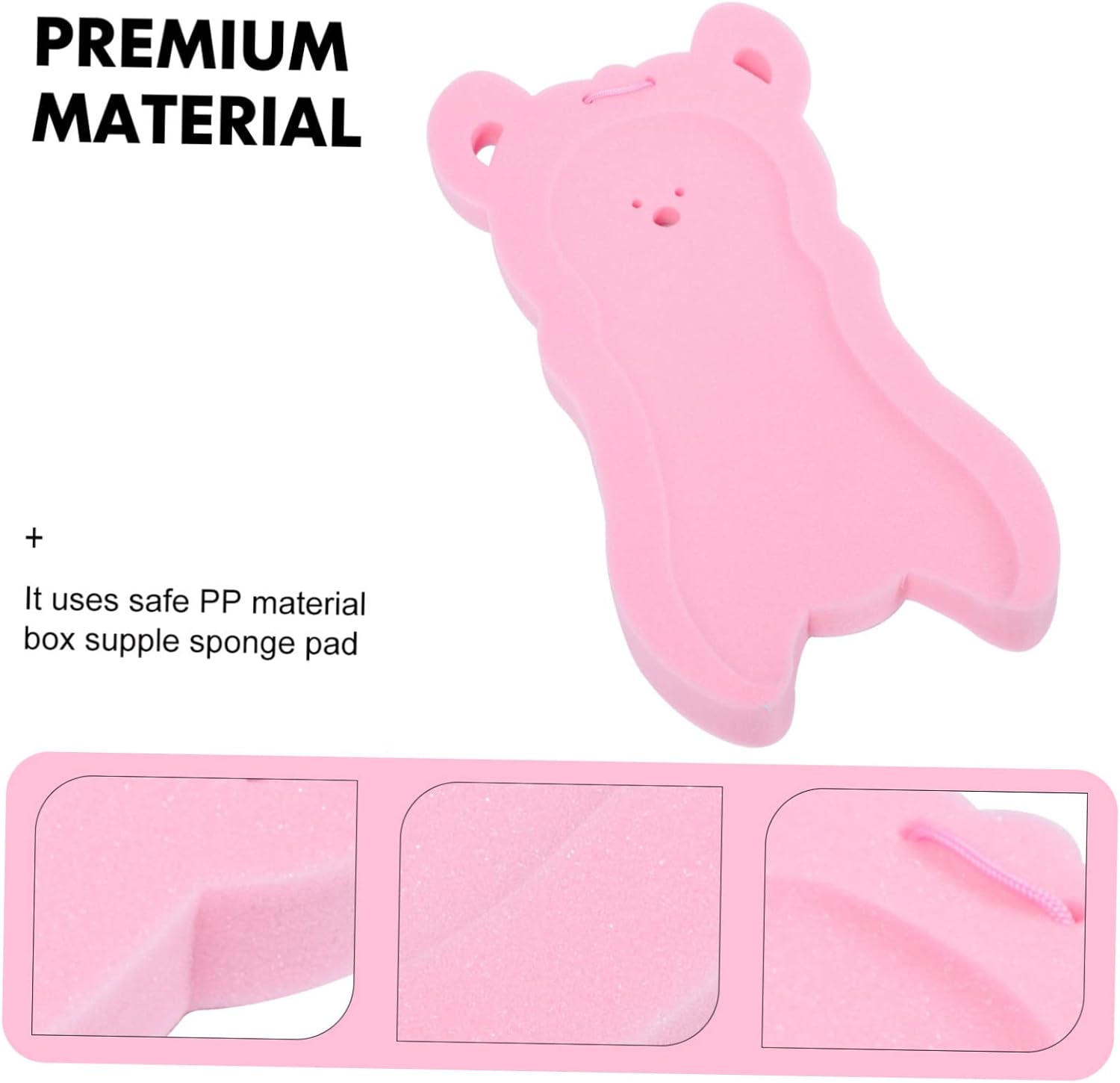 Pink Cartoon Bath Mat Non-Slip Sponge Cushion for Babies