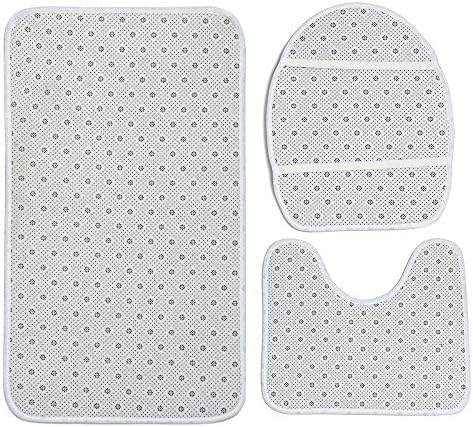Uphome Bath Mat Leopard Stripe Black White Flannel Non-Slip