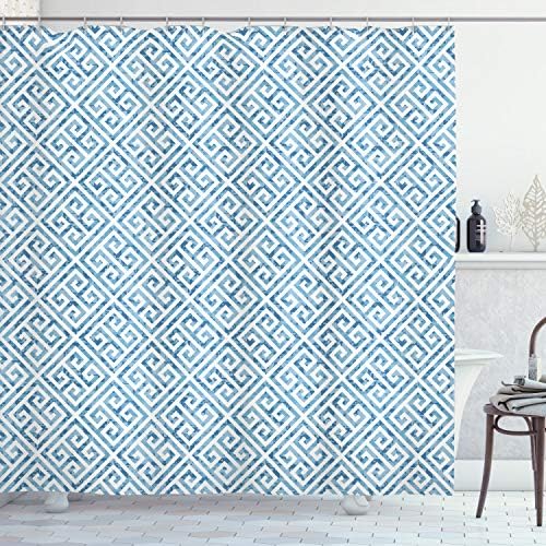 Ambesonne Geometric Shower Curtain Set with Hooks 69 x 75