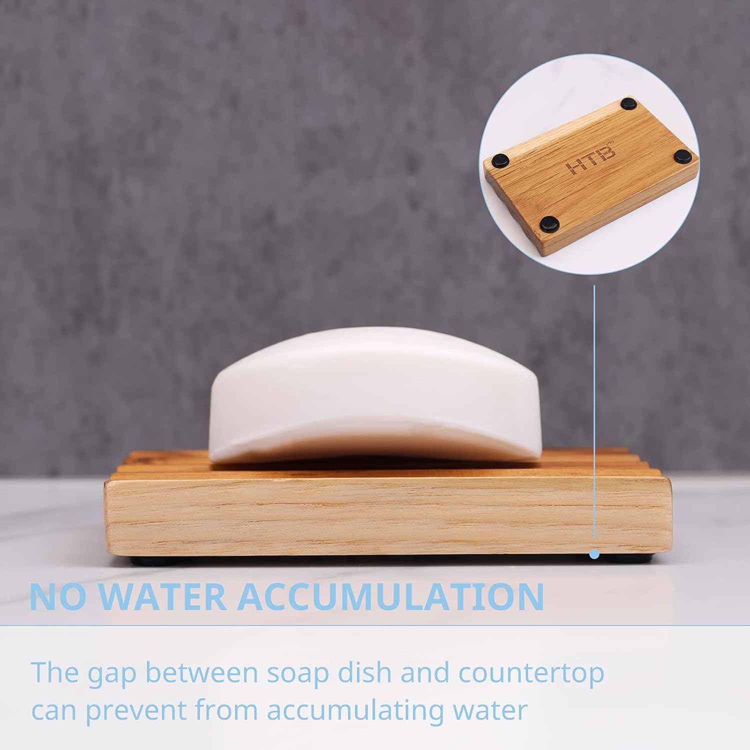 HTB Teak Soap Dish with Raised Base