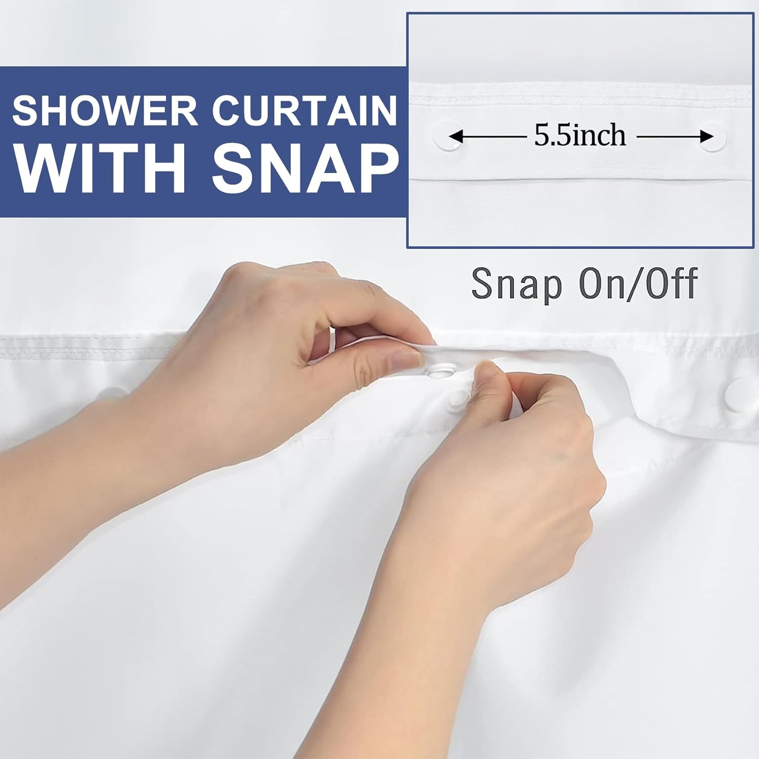 TYLCLTX Marble Shower Curtain with Snap Liner