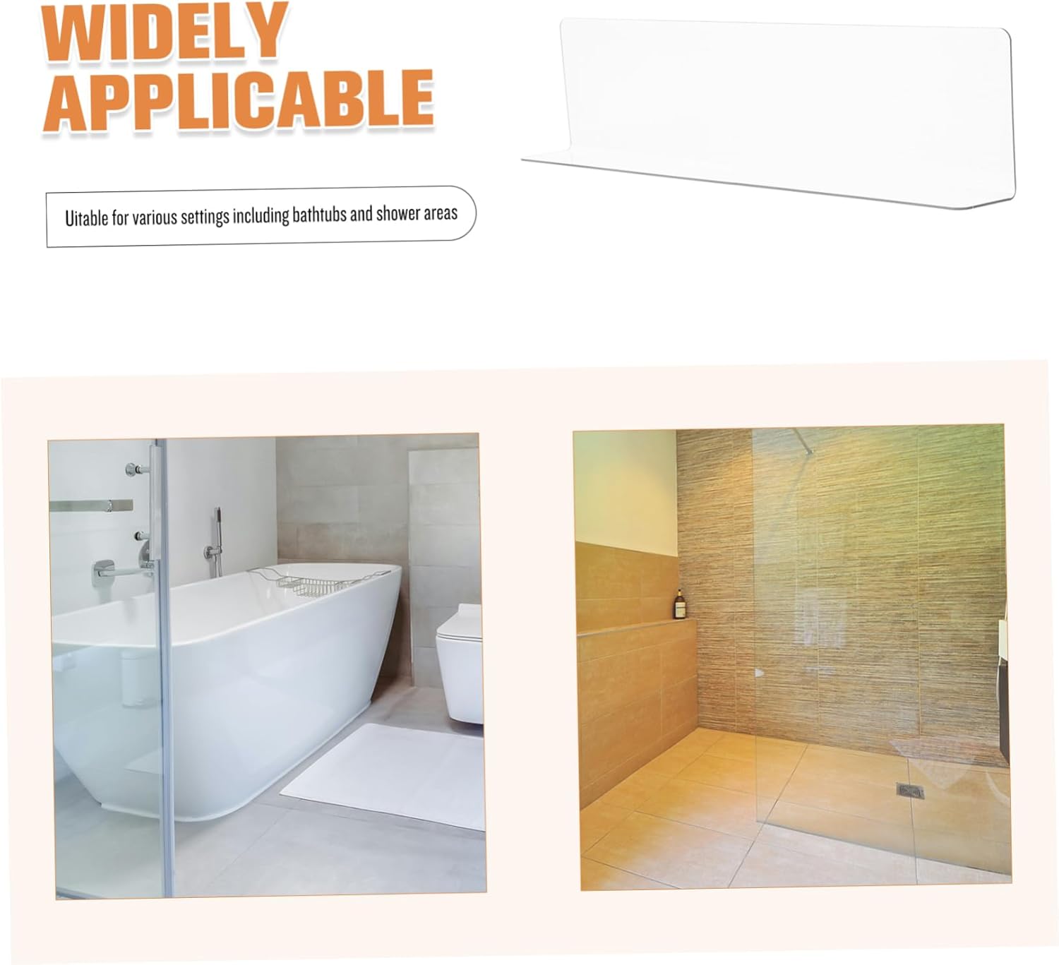 Yardenfun Bathtub Shower Splash Guard PVC Water Barrier