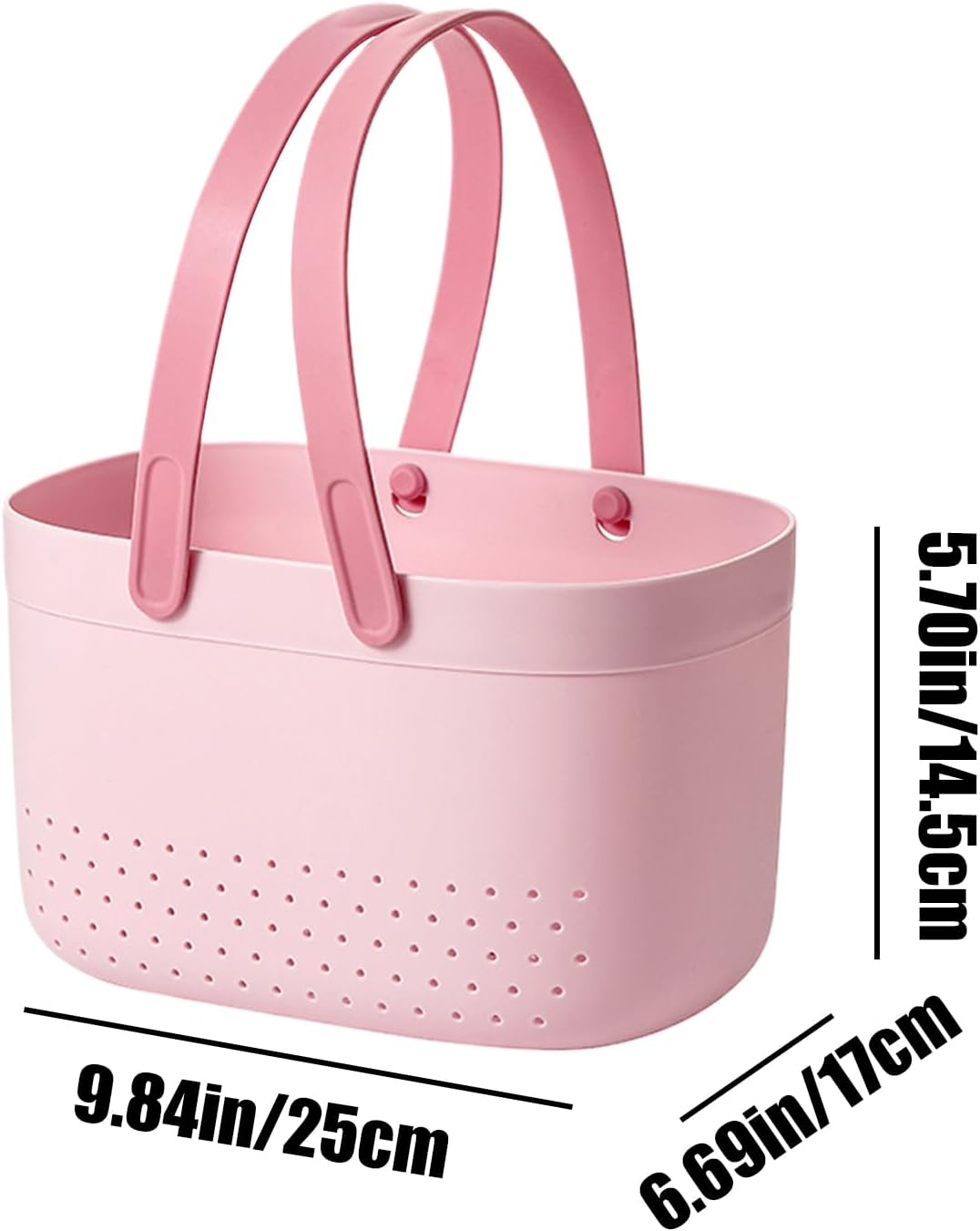 Multi-Scene Plastic Storage Basket with TPR Handle and Ventilated Design