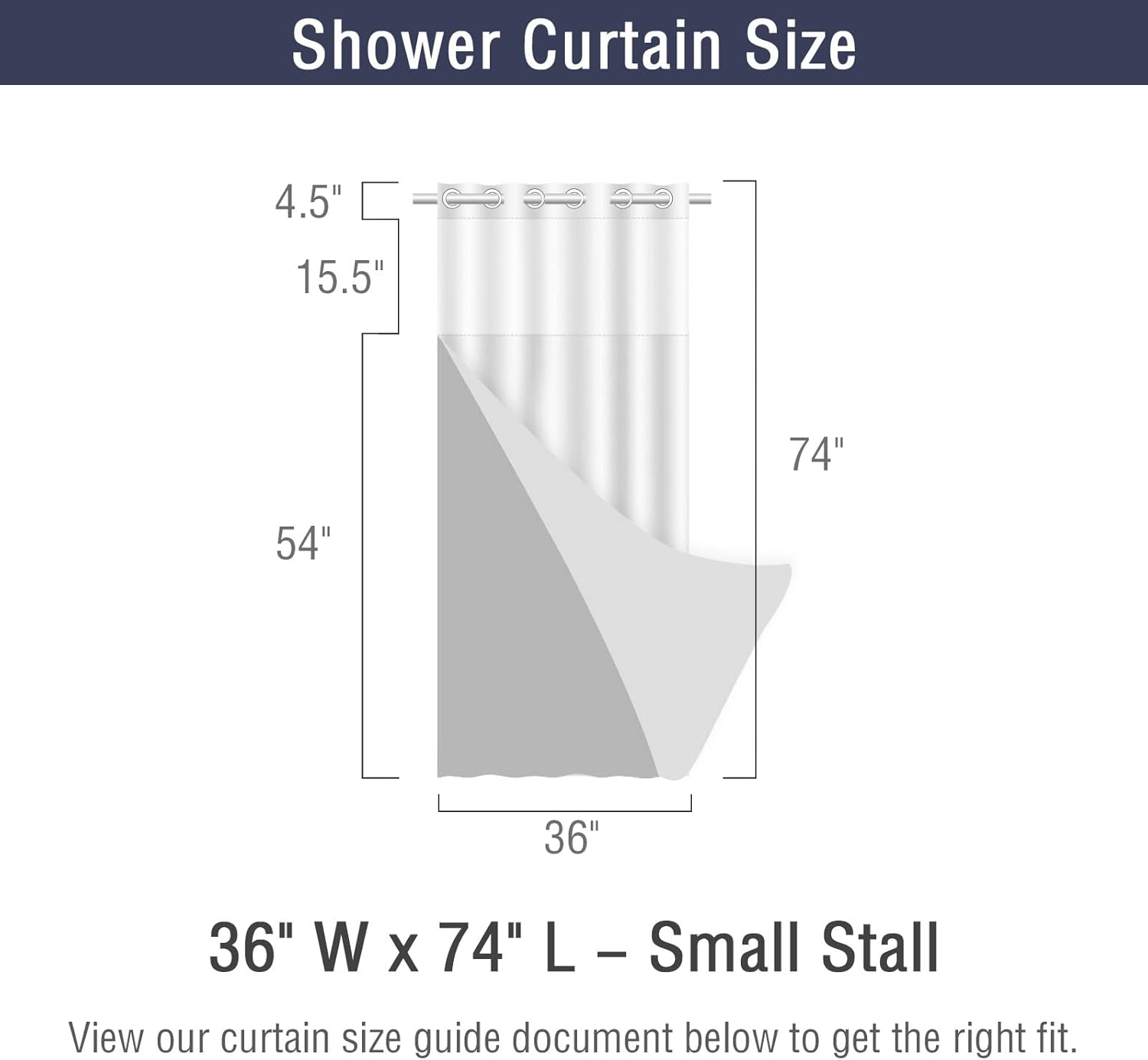 Gibelle Small Stall Floral Shower Curtain Set - 36 x 74 Waterproof Washable