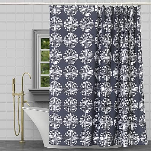 CAIT CHAPMAN Water Repellent Shower Curtain Set 70x72 Gray Polka