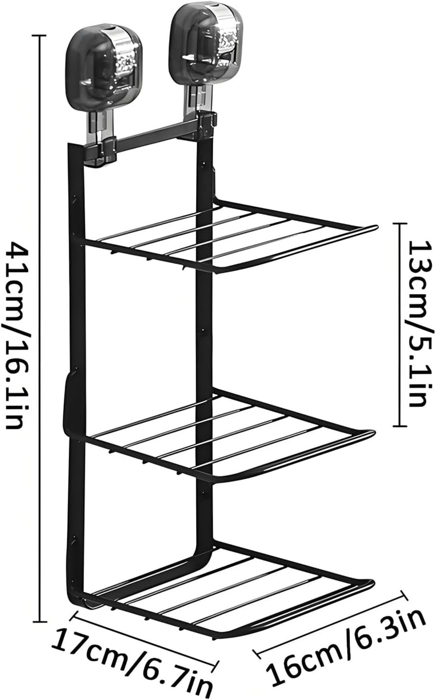 KINGFINGER 3 Tier Shower Caddy with Suction Cup 1