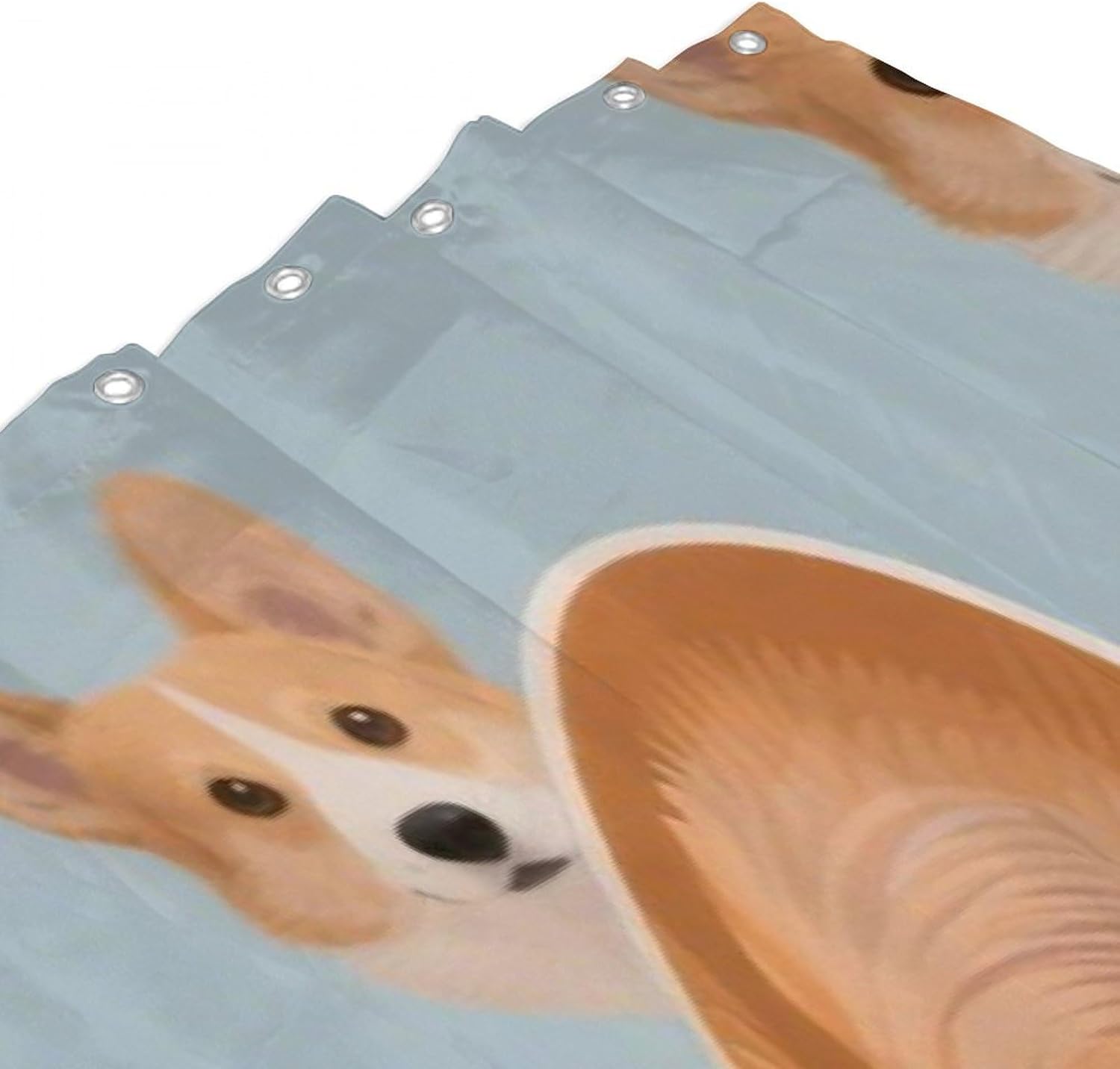 OXJOIIS Cute Funny Welsh Corgi Shower Curtain Set