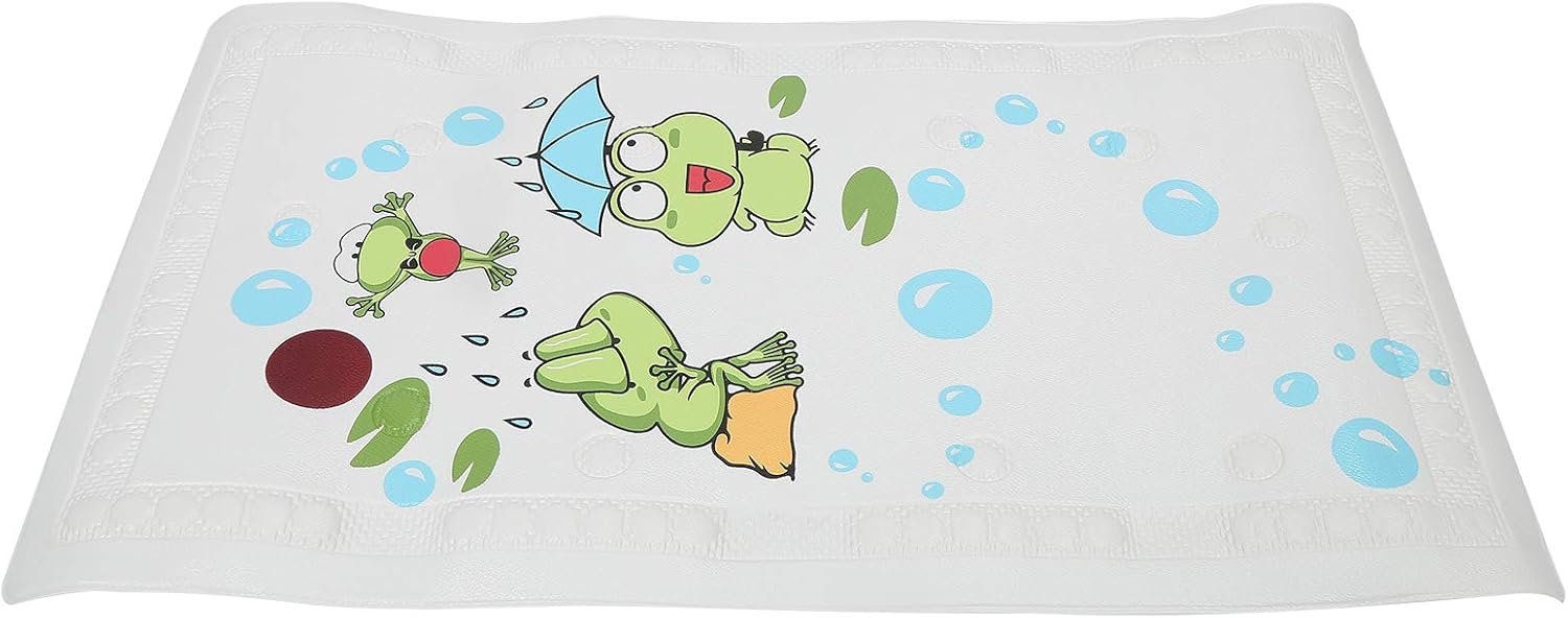 ZASCHMOY Baby Bath Mat with Suction Cups and Cartoon Design